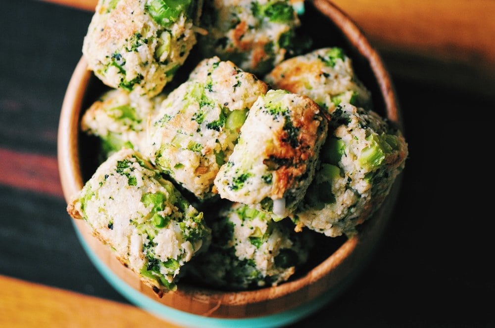  Super crispy, easy, and delicious Gluten-Free Baked Garlic Parmesan Broccoli Bites! These little bites are like little tater tots bursting with healthy flavors and ingredients! They make a great appetizer, snack or meal! 