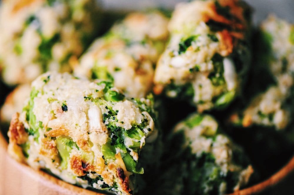  Super crispy, easy, and delicious Gluten-Free Baked Garlic Parmesan Broccoli Bites! These little bites are like little tater tots bursting with healthy flavors and ingredients! They make a great appetizer, snack or meal! 