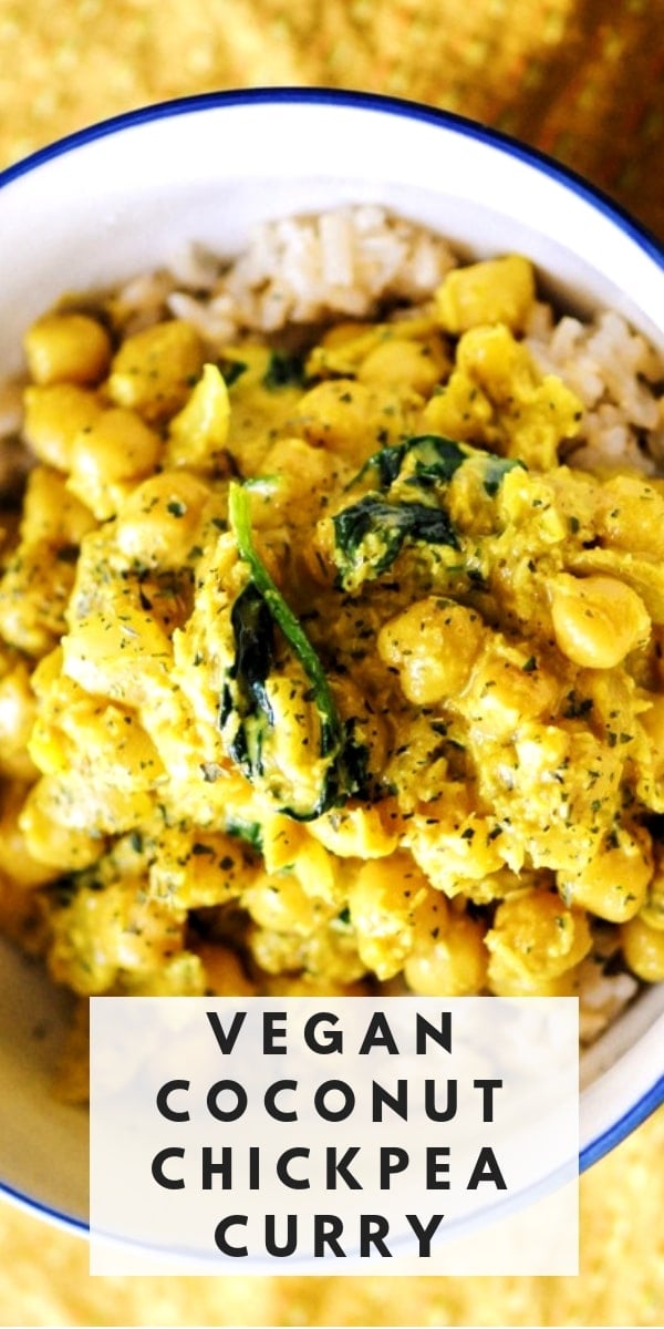  A super fast, easy, healthy and delicious Coconut Chickpea Curry packed with flavor and summer garden greens for one amazing creamy Indian curry! Vegan, gluten-free and sugar-free. #chickpeacurry #coconutcurry #chickpeacoconutcurry #coconutchickpeacurry 