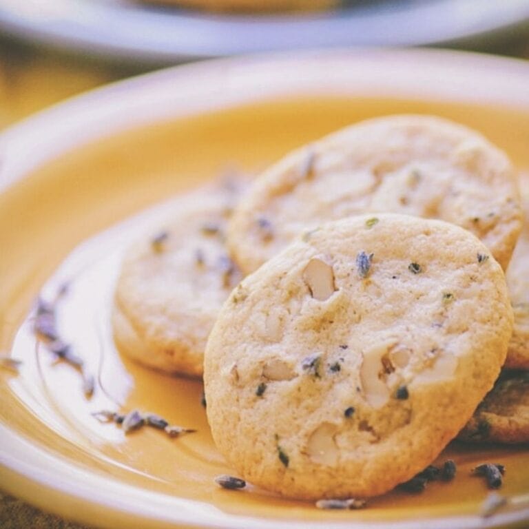 Lavender, Ginger, & Walnut Mini Tea Time Shortbread Cookies (Gluten-Free, Vegan, Refined Sugar-Free)