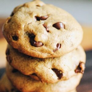Thick & Chewy Chocolate Chip Tahini Cookies (Gluten-Free, Flourless)