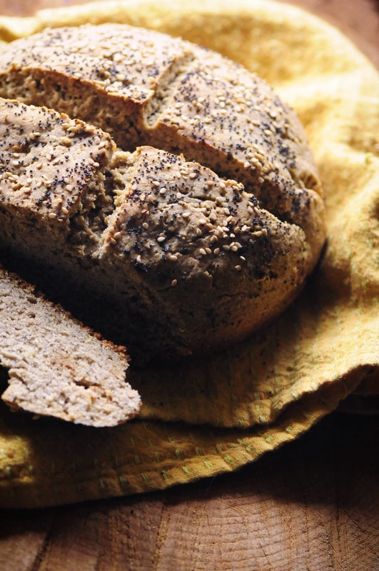  An easy, healthy and delicious gluten-free artisan bread (boule) made with a combination of brown rice, buckwheat, almond and tapioca flours. This beautiful yeasted bread will impress the pickiest of guests! #glutenfreebread #boule #artisanbread #glutenfree #brownriceflour #tapiocaflour #almondflour #buckwheatflour 