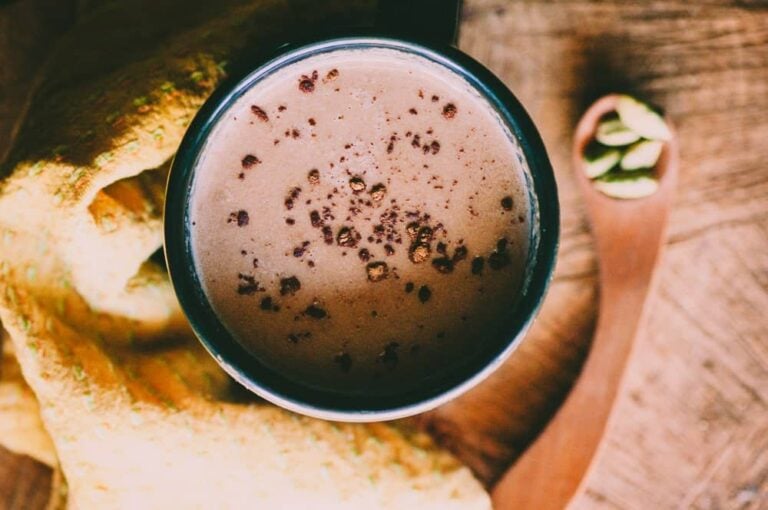 Hot Cacao with Cardamom + Tahini (Vegan)