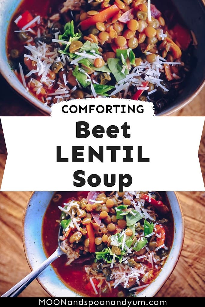 Comforting beet lentil soup is a delightful and satisfying dish that combines the earthy flavors of beets and the richness of lentils.
