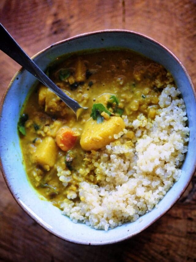 Sweet Potato and Cauliflower Rice Coconut Curry (Gluten-Free, Vegan) Story
