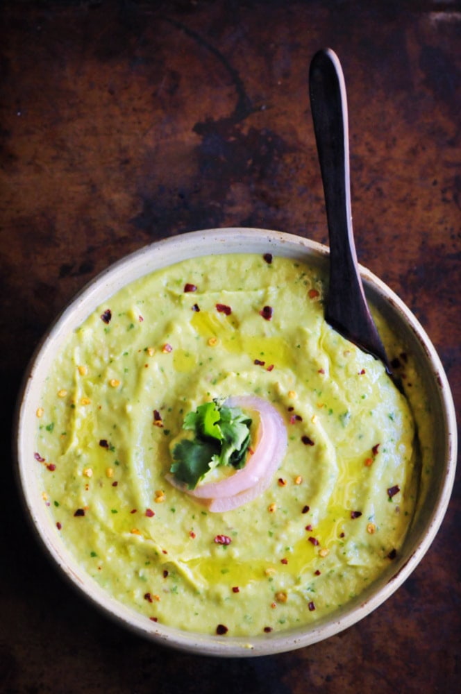 Spicy Cilantro Avocado Hummus