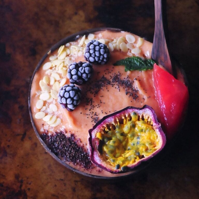 Watermelon Papaya Smoothie Bowl (Vegan)