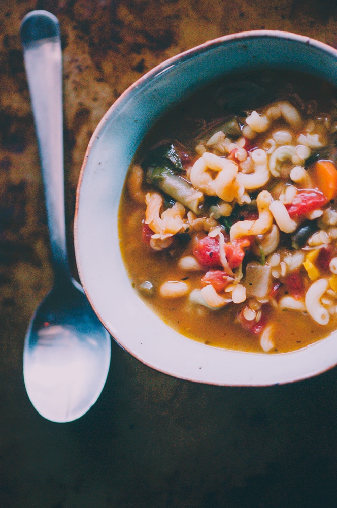  This high-protein Gluten-Free and Vegan Lentil Minestrone Soup is packed with hearty, healthy, and delicious ingredients and can be ready on the table in under 30 minutes! #glutenfreeveganminestrone #glutenfreevegansoup #glutenfreeminestronesoup #veganminestrone #lentilminestrone #lentilsoup 