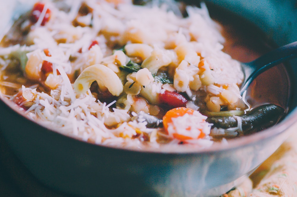  This high-protein Gluten-Free and Vegan Lentil Minestrone Soup is packed with hearty, healthy, and delicious ingredients and can be ready on the table in under 30 minutes! #glutenfreeveganminestrone #glutenfreevegansoup #glutenfreeminestronesoup #veganminestrone #lentilminestrone #lentilsoup 