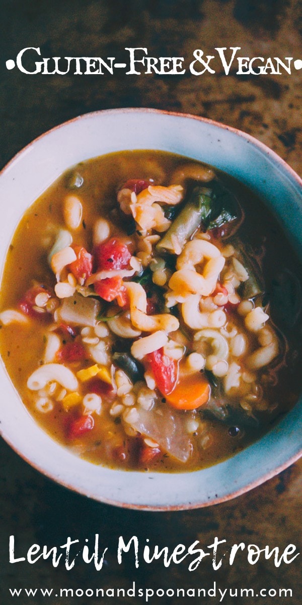 Gluten-Free Lentil Minestrone Soup (Vegan) - MOON and spoon and yum