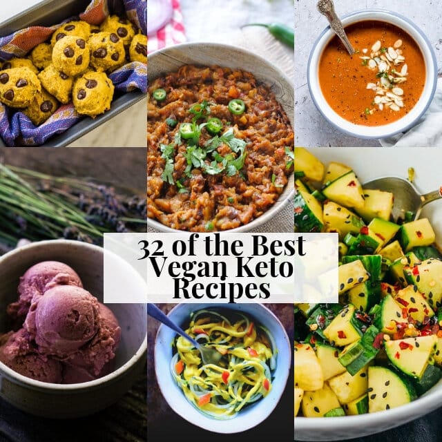 32 Best Vegan Keto Recipes for a Low-Carb Diet - From breakfast to lunch, dinner and snack time; we’ve got you covered with this healthy and delicious recipe round-up of low-carb, high-fat vegan keto recipes! #veganketo #ketorecipes #vegetarianketo #lowcarb #veganlowcarb #highfatvegan #ketoveganrecipes 