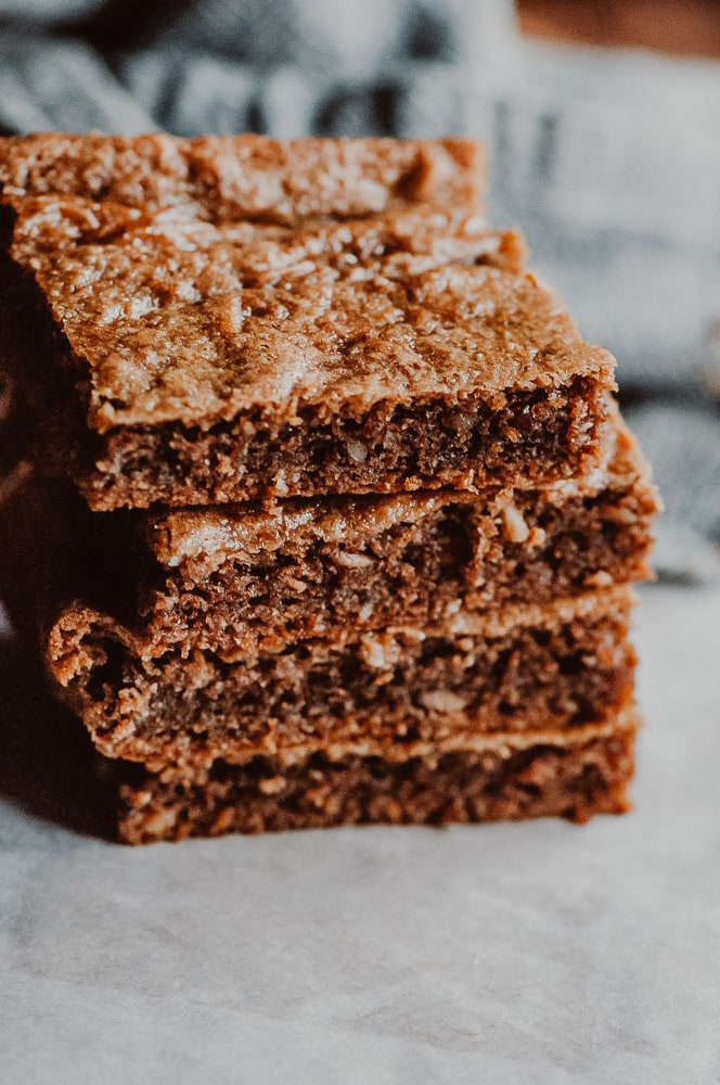  These easy, healthy and delicious Gluten-Free Peanut Butter Bars are flour-free, dairy-free, refined sugar-free and made with only a few simple and wholesome ingredients! #flourlessbars #flourlesspeanutbutter #peanutbutterbars #glutenfreebars #dairyfreebars #flourlesspeanutbutterbars #glutenfreepeanutbutterbars 