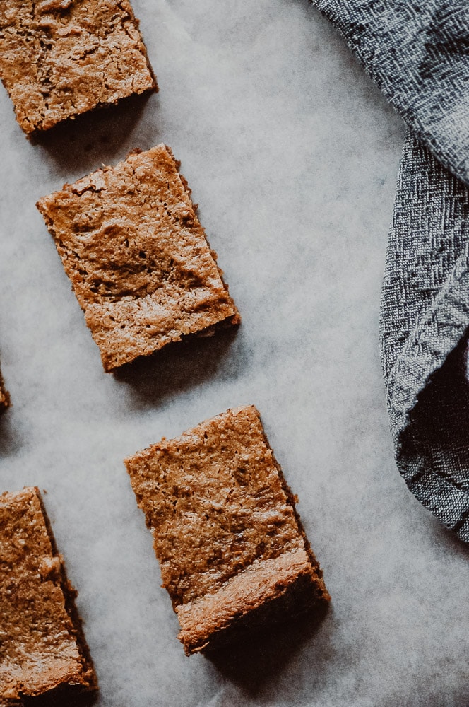  These easy, healthy and delicious Gluten-Free Peanut Butter Bars are flour-free, dairy-free, refined sugar-free and made with only a few simple and wholesome ingredients! #flourlessbars #flourlesspeanutbutter #peanutbutterbars #glutenfreebars #dairyfreebars #flourlesspeanutbutterbars #glutenfreepeanutbutterbars 