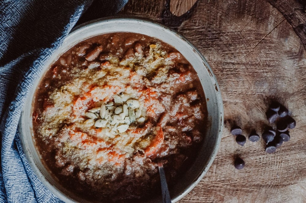 chocolate chili recipe top view