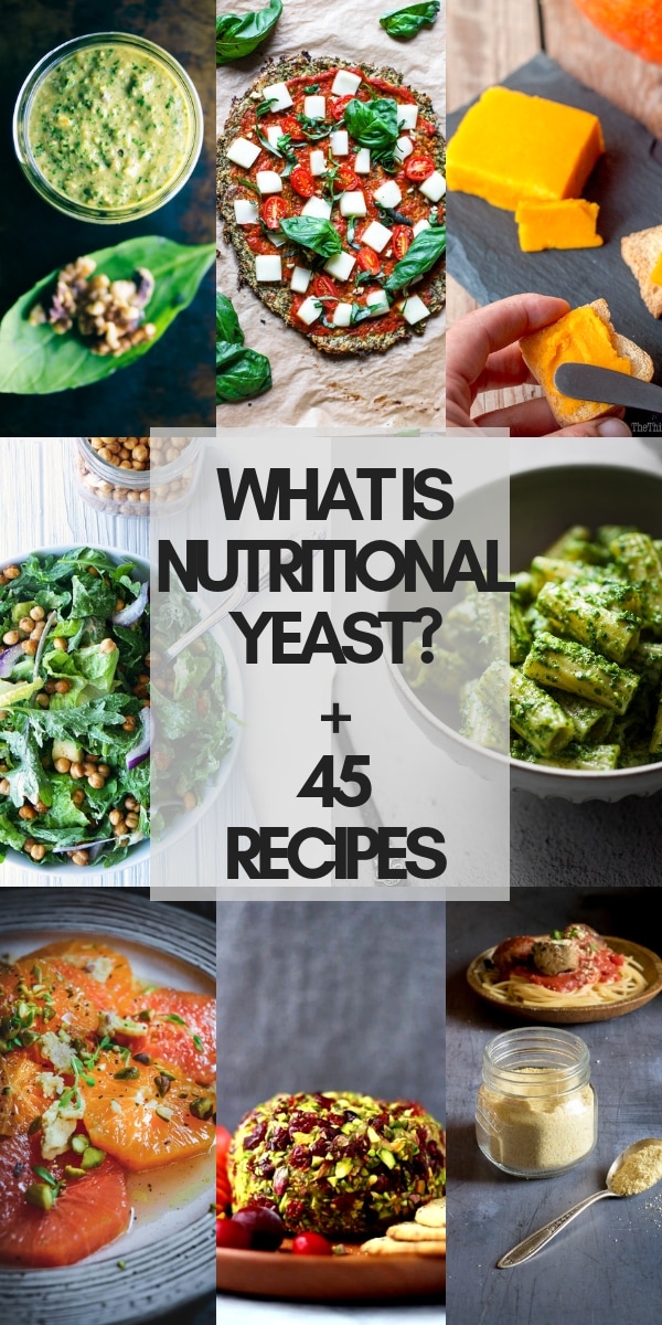 Learn all you need to know about Nutritional Yeast, including what it is, where to find it, how to use it, health benefits + 45 vegan & gluten-free RECIPES! #nutritionalyeast #whatisnutritionalyeast #nutritionalyeastbenefits #nutritionalyeastrecipes #glutenfreeveganrecipes #roundup