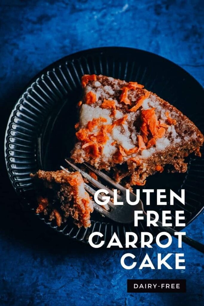 a pinterest pin for gluten free carrot cake