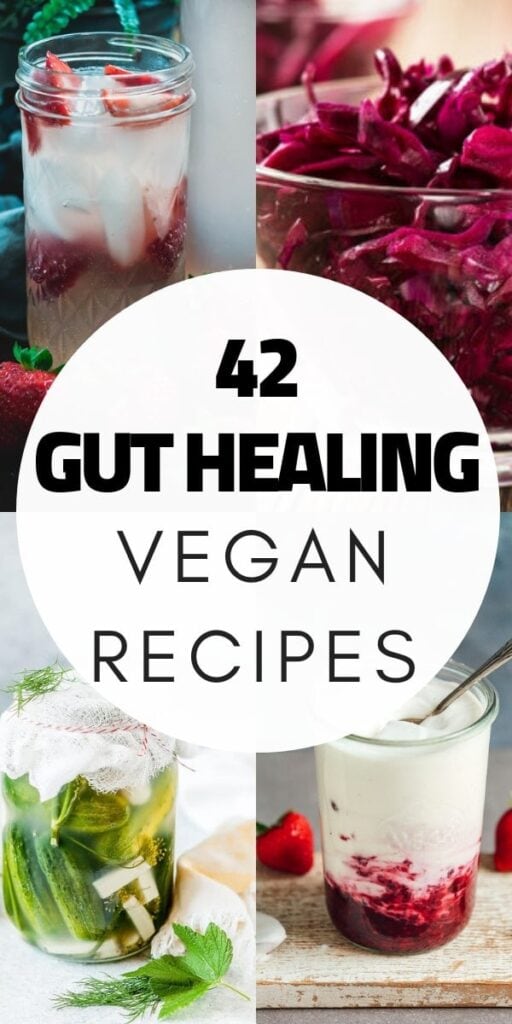 a pinterest pin image for vegan gut healing recipes