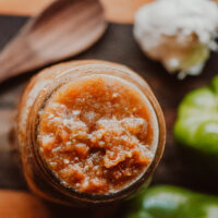 a top view of fermented salsa