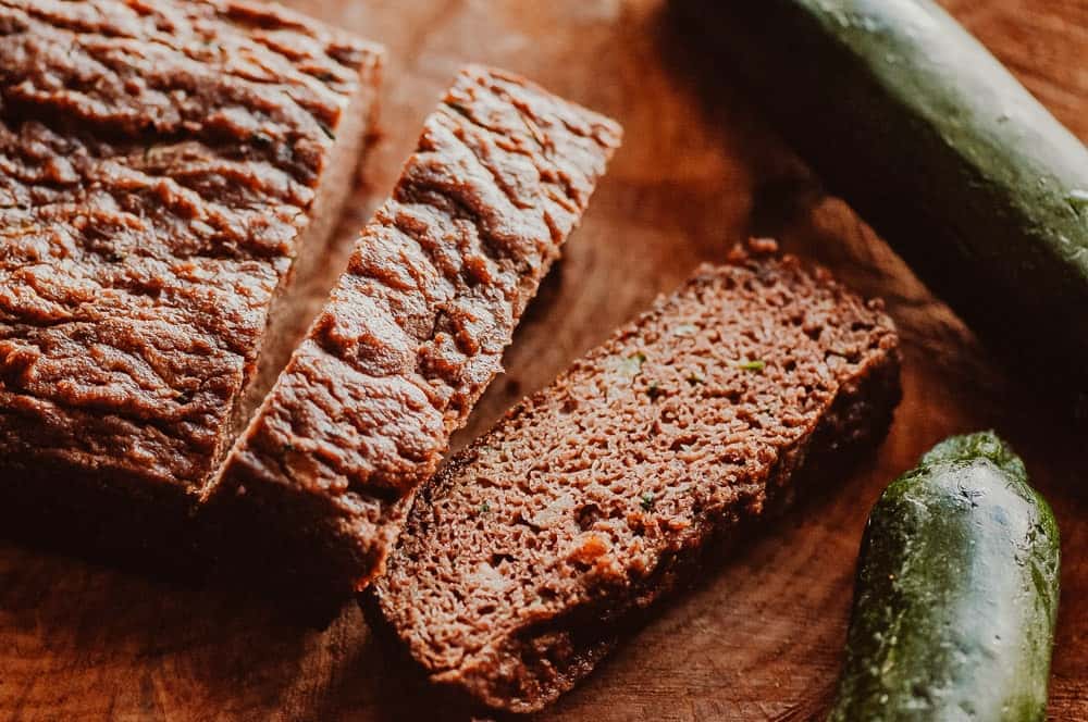 sliced loaf of coconut flour zucchini bread
