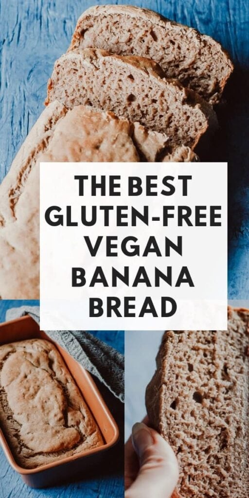 a pinterest pin for vegan gluten free banana bread