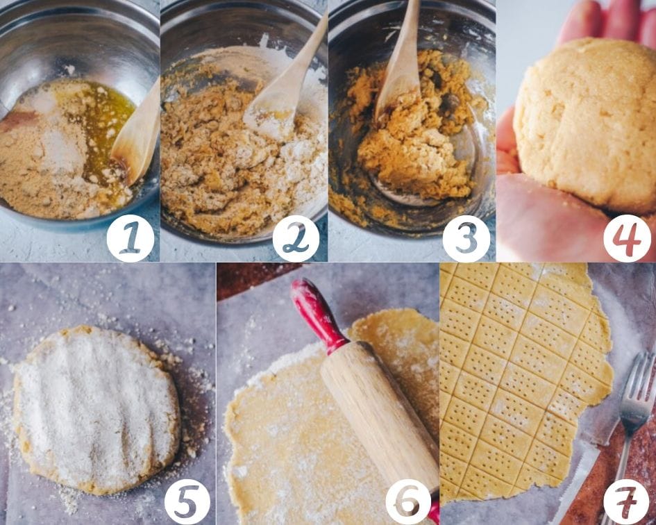  How-to Make Chickpea Flour Crackers (step by step process shots) - Super healthy, easy and delicious 5-INGREDIENT Chickpea Flour Crackers! These gluten-free sea salt crackers are also vegan, dairy-free, soy-free and nut-free and are perfectly crispy and flavorful! #chickpeaflour #garbanzobeanflour #chickpeacrackers #chickpeaflourcrackers #glutenfreecrackers #glutenfreeseasaltcrackers 