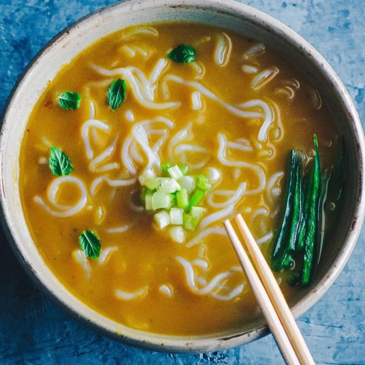Butternut Squash Vegan Ramen (Instant Pot + Stovetop)