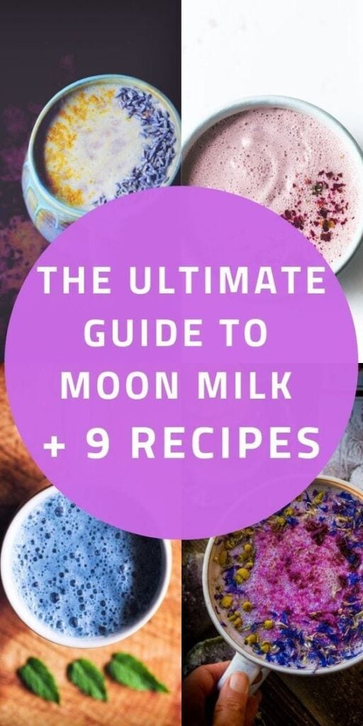a pinterest pin image for moon milk recipes