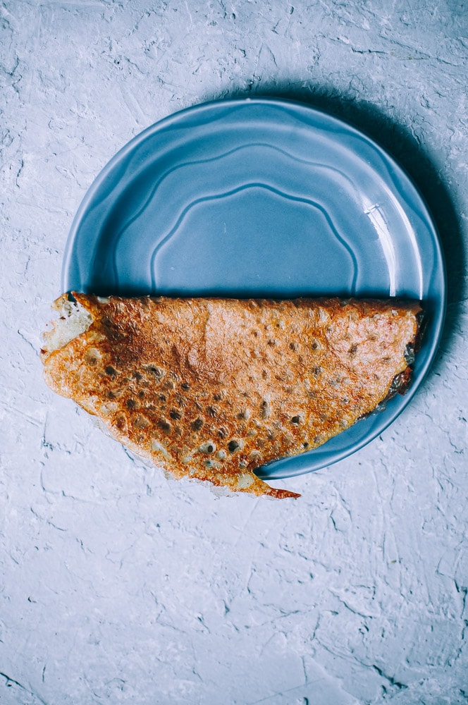  Fermented Buckwheat + Yellow Split Pea (Matar Dal) Dosa Recipe -  A super easy, nutritious and flavorful dosa recipe made with yellow split peas and buckwheat flour for a fun twist! These Indian dosas are fermented for added flavor and gut healing powers. Gluten-free & vegan. #easydosarecipe #dosas #fermenteddosa #yellowsplitpeas #buckwheatflour #buckwheatdosa #indiandosa  