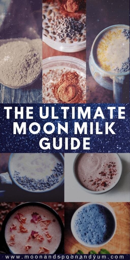 a pinterest pin image for a guide to moon milk