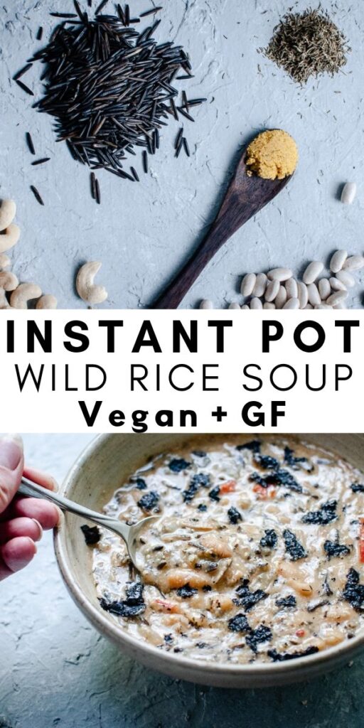 pinterest pin for instant pot wild rice soup