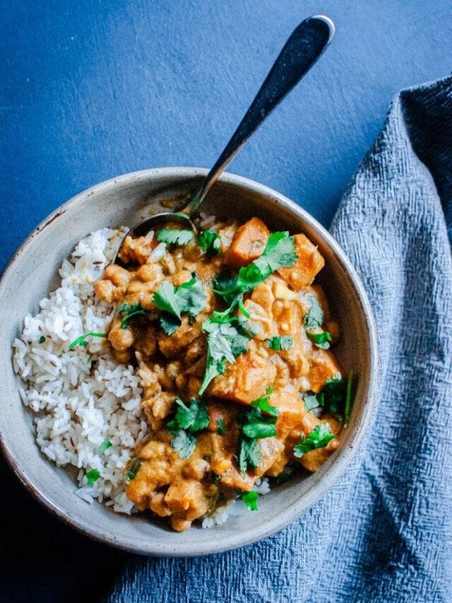 Sweet Potato Curry with Chickpeas and Pumpkin (Instant Pot + Stovetop) Story