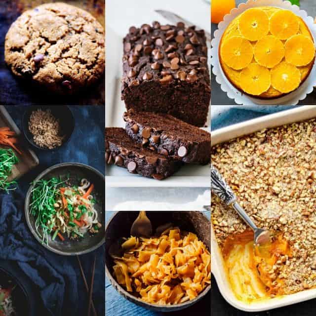 a grid of six paleo vegetarian recipe images