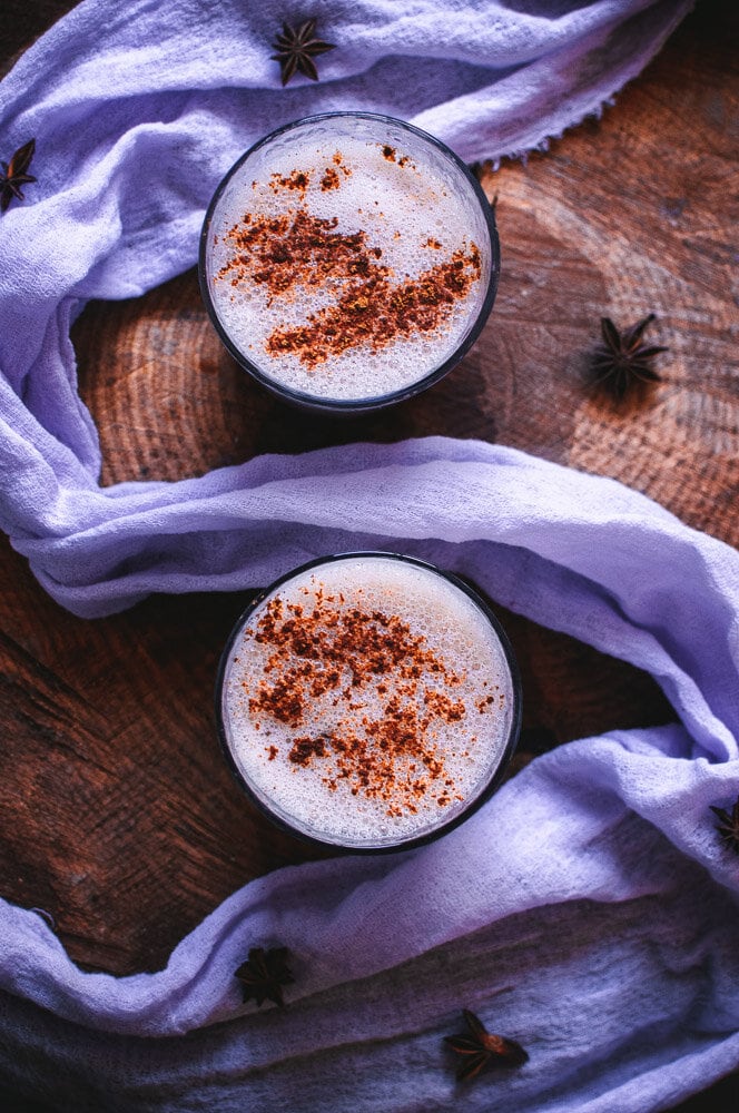 CBD Eggnog (Dairy-Free) - This rich and creamy Dairy-Free Eggnog recipe is elevated to a whole other level with the use of Naturacentric’s CBD Honey! With a touch sweet and a touch of spice, this healthy and flavorful eggnog will be your new go-to all season long. #CBDeggnog #Dairyfreeeggnog #raweggnog #traditionaleggnog #cbd #cbdrecipe #cbddrinks #cbdrecipes #cbdpowder | Raw eggnog | dairy free eggnog | CBD eggnog
