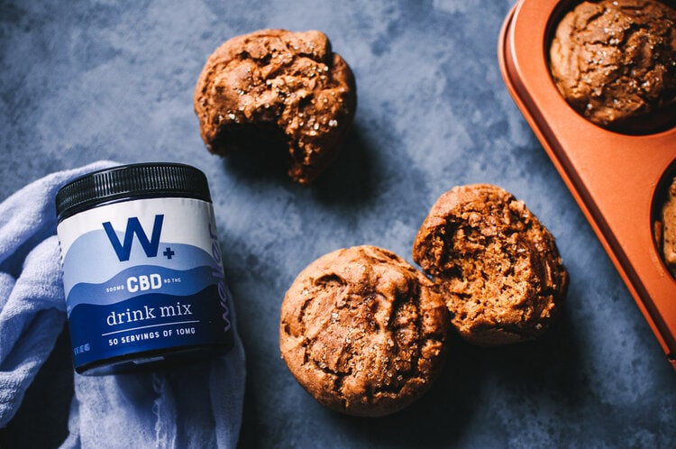 CBD Gingerbread Muffins (Gluten-Free, Vegan) -  Super soft and fluffy Vegan Gluten-Free Gingerbread Muffins packed with flavor and the addition of Weller’s amazing water-soluble CBD powder! Made with a touch of sorghum flour, these deliciously warm spiced muffins are also free of refined sugar and rich in fiber. #gingerbreadmuffins #glutenfreegingerbreadmuffins #cbdrecipes #vegangingerbreadmuffins | Gluten free gingerbread muffins | CBD muffins | Vegan gingerbread muffins | CBD recipes
