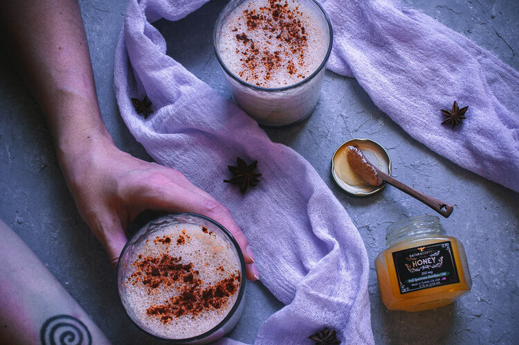 CBD Eggnog (Dairy-Free) - This rich and creamy Dairy-Free Eggnog recipe is elevated to a whole other level with the use of Naturacentric’s CBD Honey! With a touch sweet and a touch of spice, this healthy and flavorful eggnog will be your new go-to all season long. #CBDeggnog #Dairyfreeeggnog #raweggnog #traditionaleggnog #cbd #cbdrecipe #cbddrinks #cbdrecipes #cbdpowder | Raw eggnog | dairy free eggnog | CBD eggnog