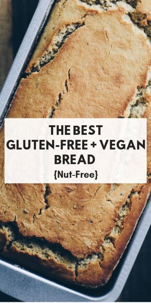 a pinterest image of gluten free vegan bread
