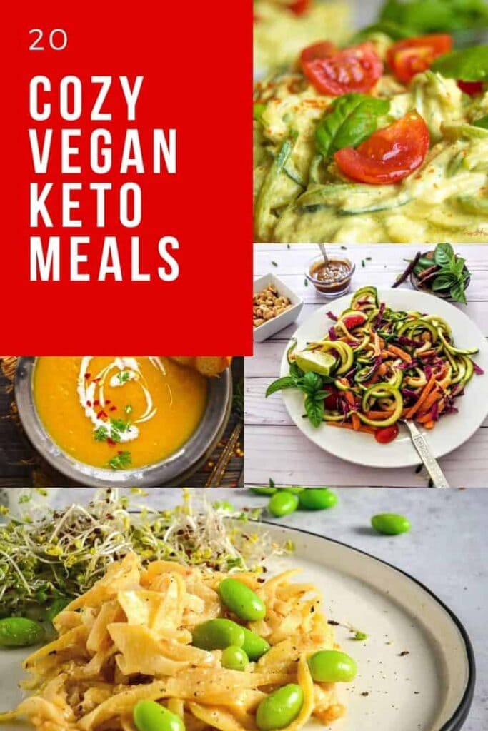 a pinterest pin image for vegan keto meal recipes