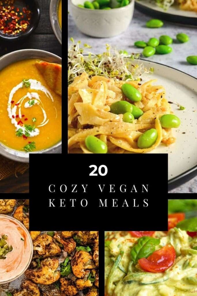 a pinterest pin image for vegan keto meals