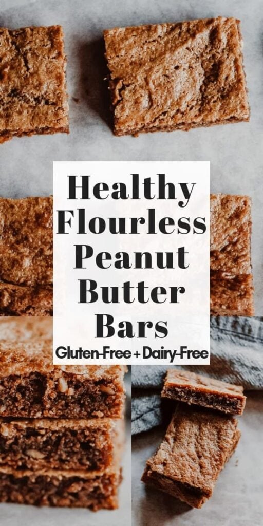 a pinterest pin image for healthy peanut butter bars