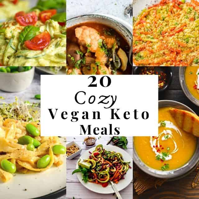 a pinterest pin image for vegan keto meal ideas