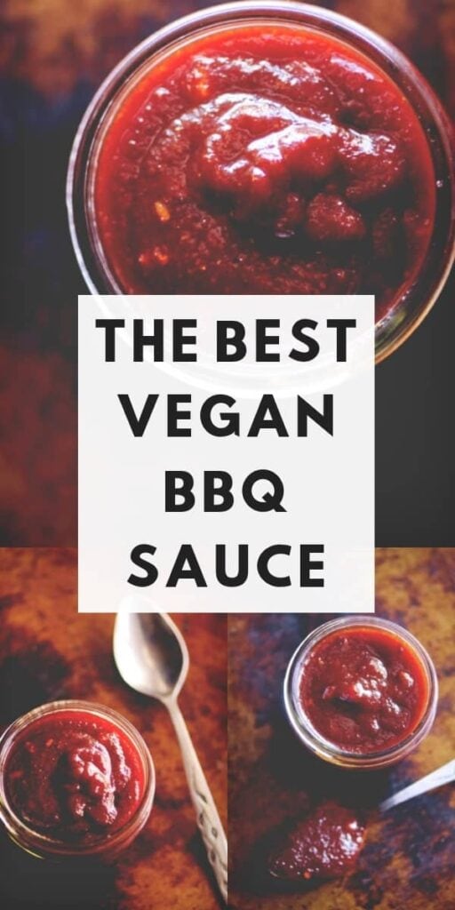 a pinterest pin image for vegan bbq sauce