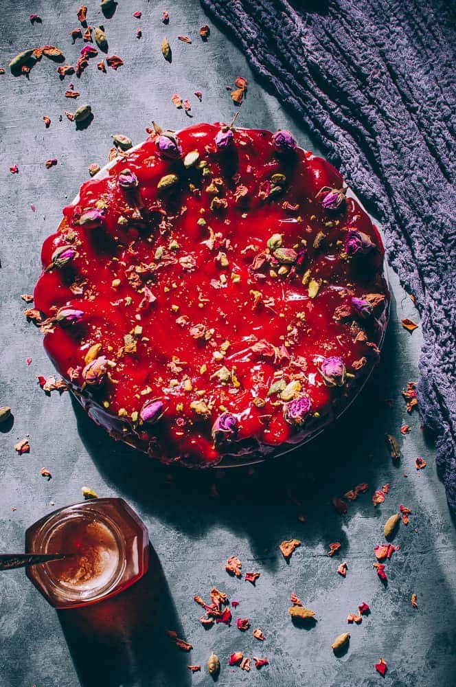 flatlay persian love cake