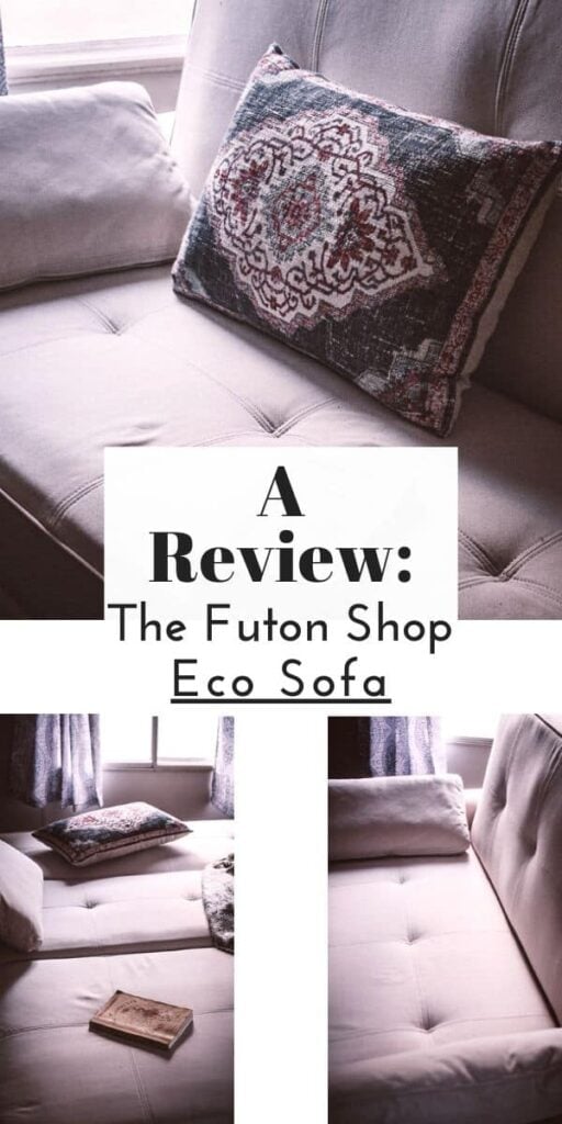 a pinterest pin image for the futon shop eco sofa