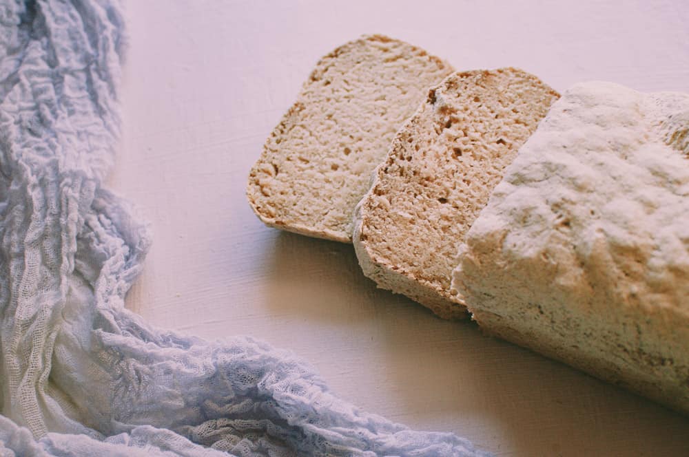 a loaf of white vegan bread