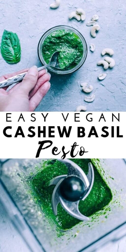 pinterest pin for vegan pesto recipe