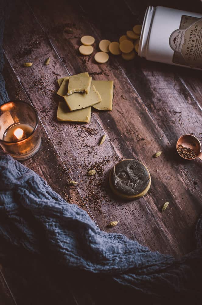 flatlay magical styling of vegan moon milk fudge