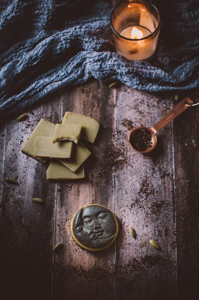 flatlay wooden backdrop mountain rose herbs recipe