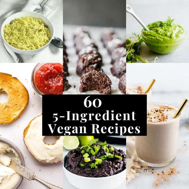 six image grid of 5 ingredient recipes