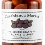 a jar of purple olives