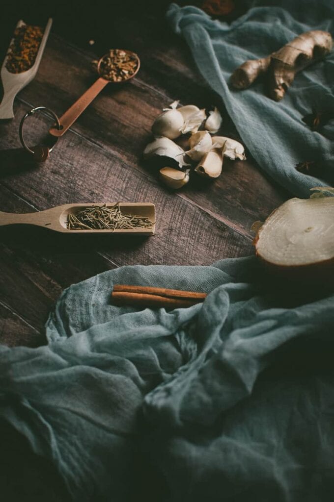 a flatlay of fire cider ingredients